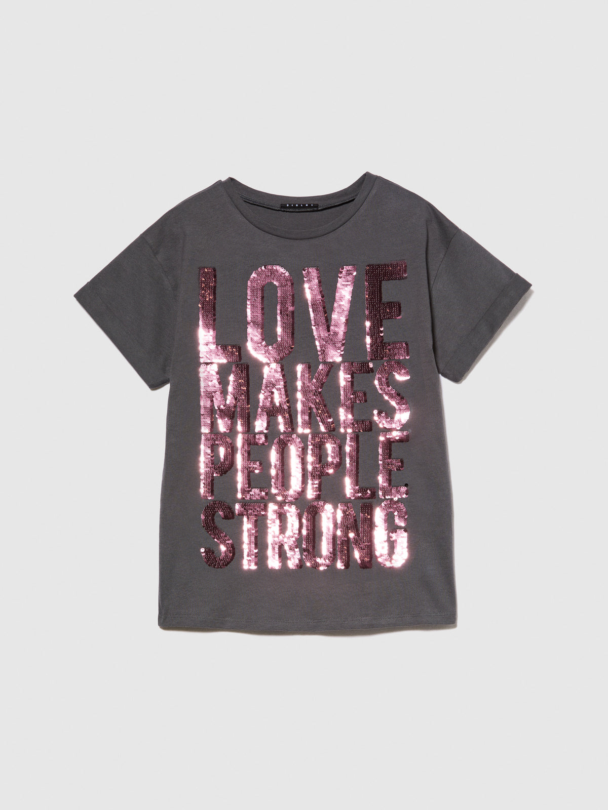 T-shirt con paillettes flip up
