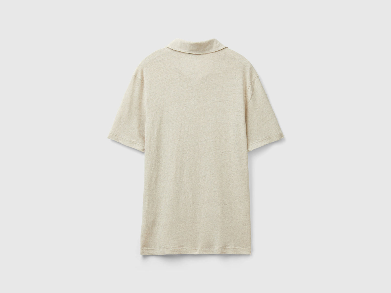 Polo in misto lino da uomo beige 2 | Benetton Outlet