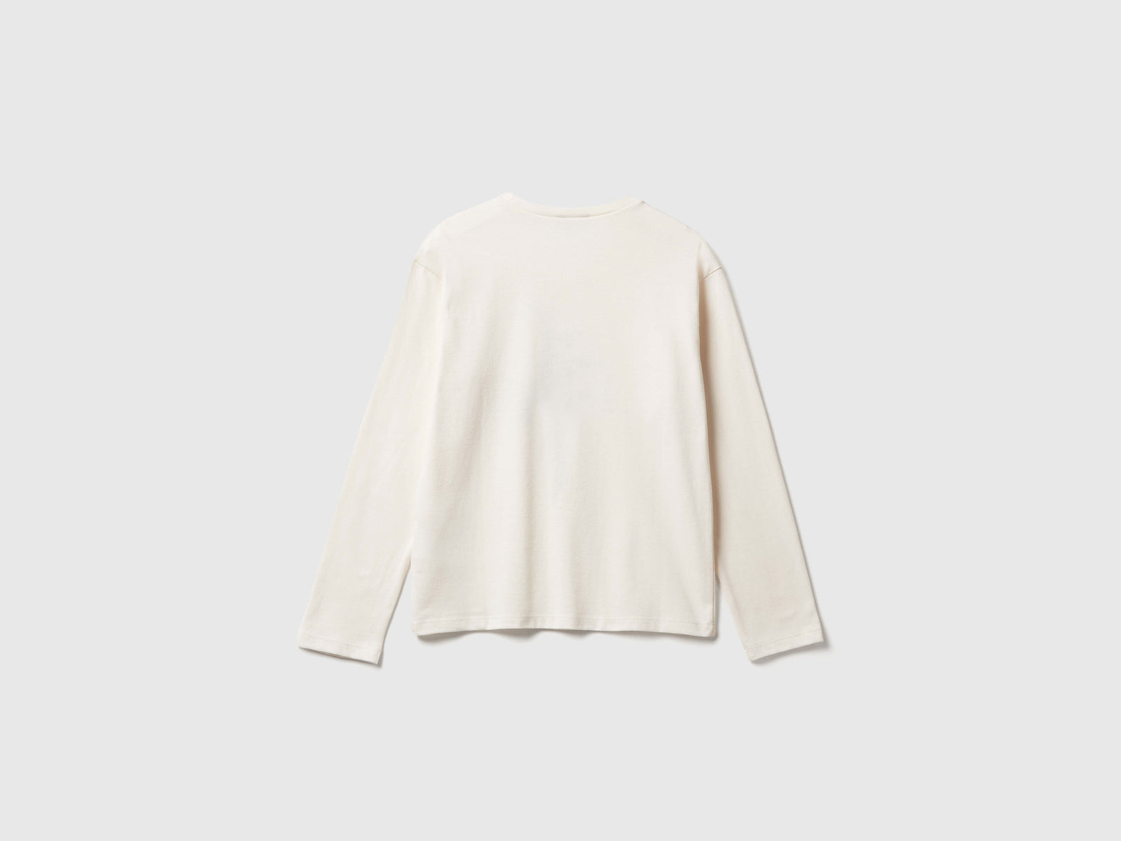 T-shirt con stampa da bambina bianco panna 2 | Benetton Outlet