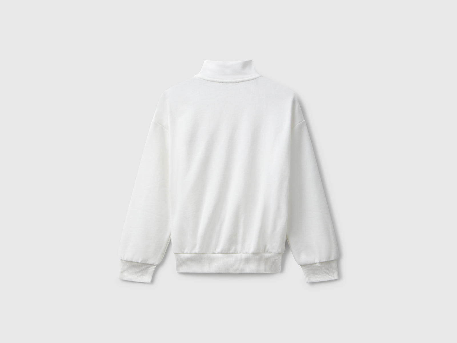 Felpa con zip e stampa da bambina bianco panna 2 | Benetton Outlet
