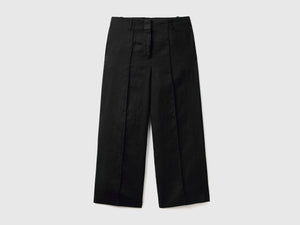 Pantaloni ampi in puro lino