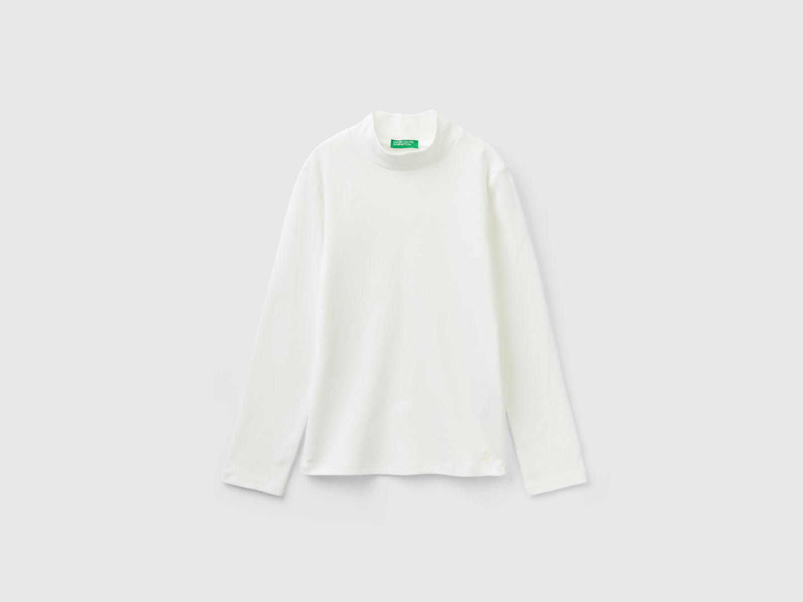 Maglietta in puro cotone biologico da bambina bianco panna | Benetton Outlet