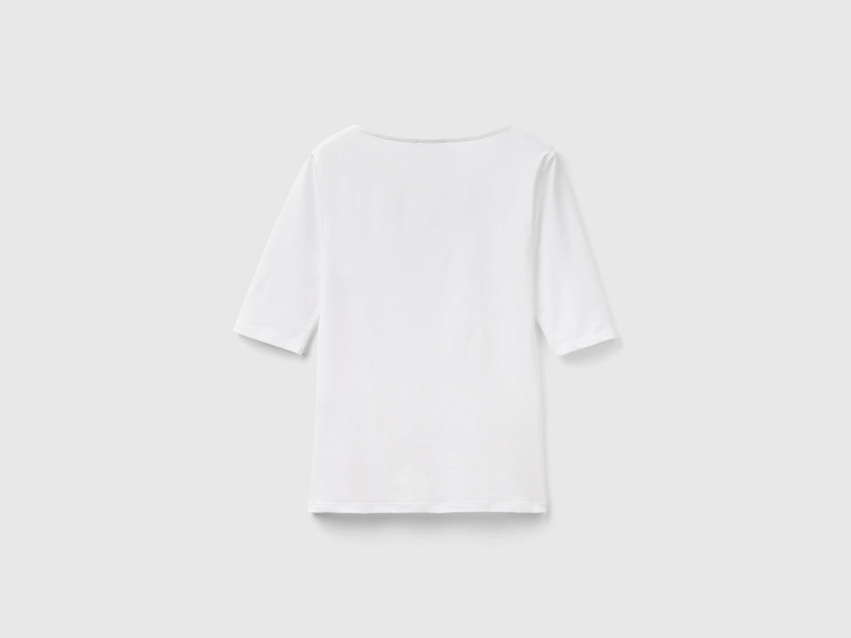 T-shirt aderente in cotone stretch