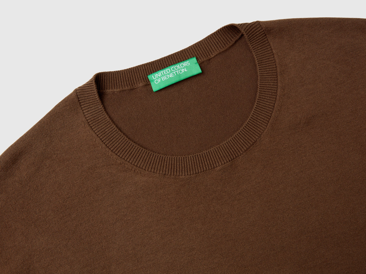 Maglia girocollo in misto cotone leggero