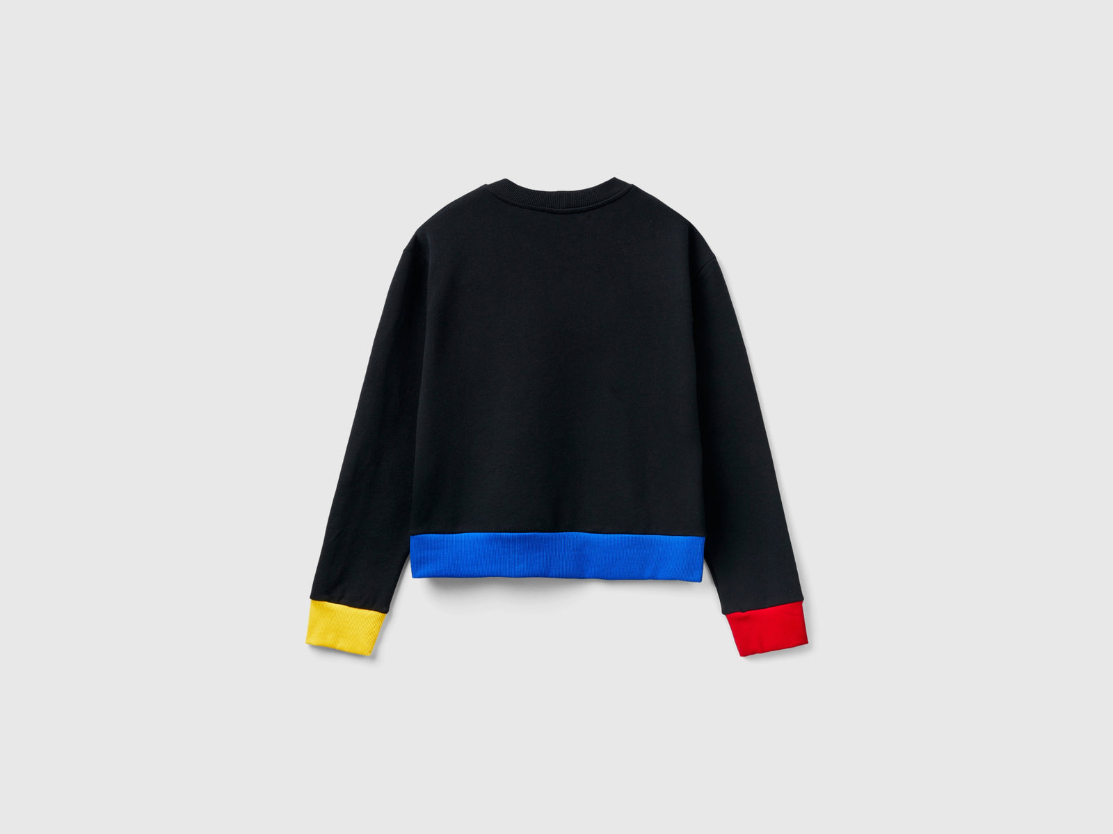 Felpa 100% cotone con stampa logo da donna nero 2 | Benetton Outlet