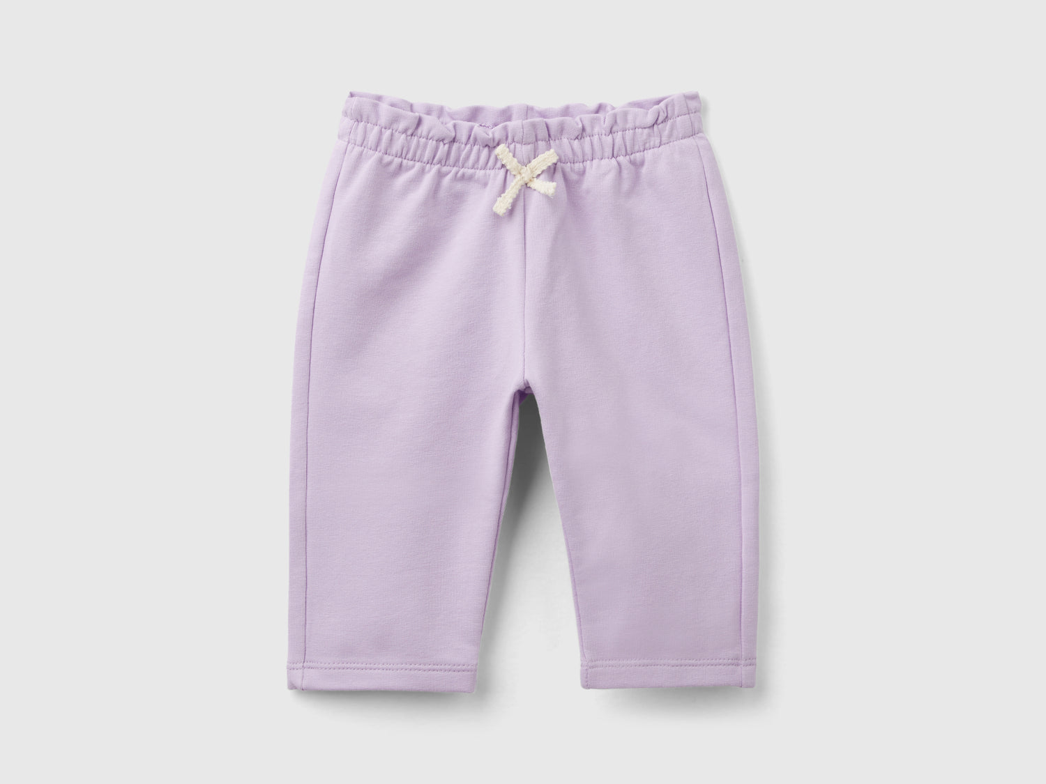 Pantaloni in felpa di cotone bio stretch da neonato lilla | Benetton Outlet