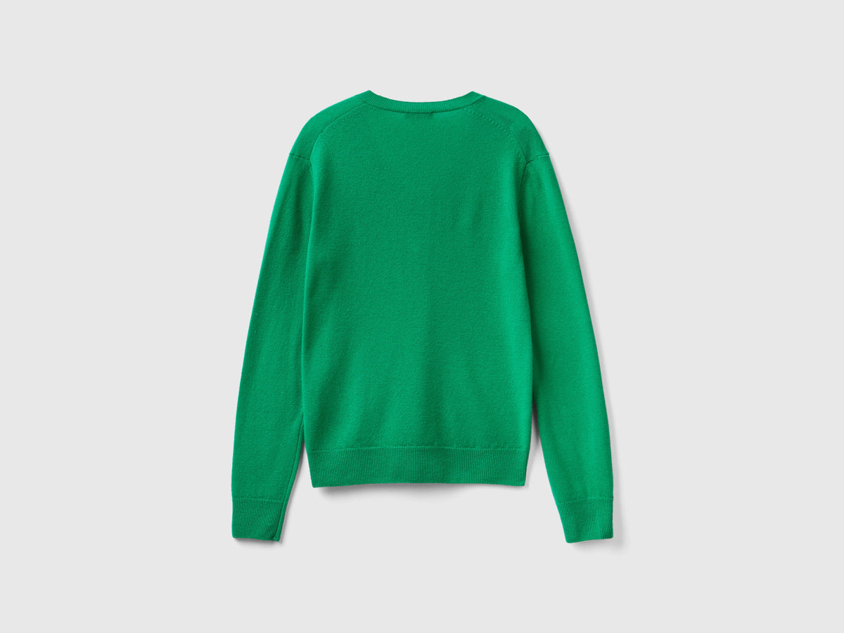 Maglia con scollo a V in pura lana Merino