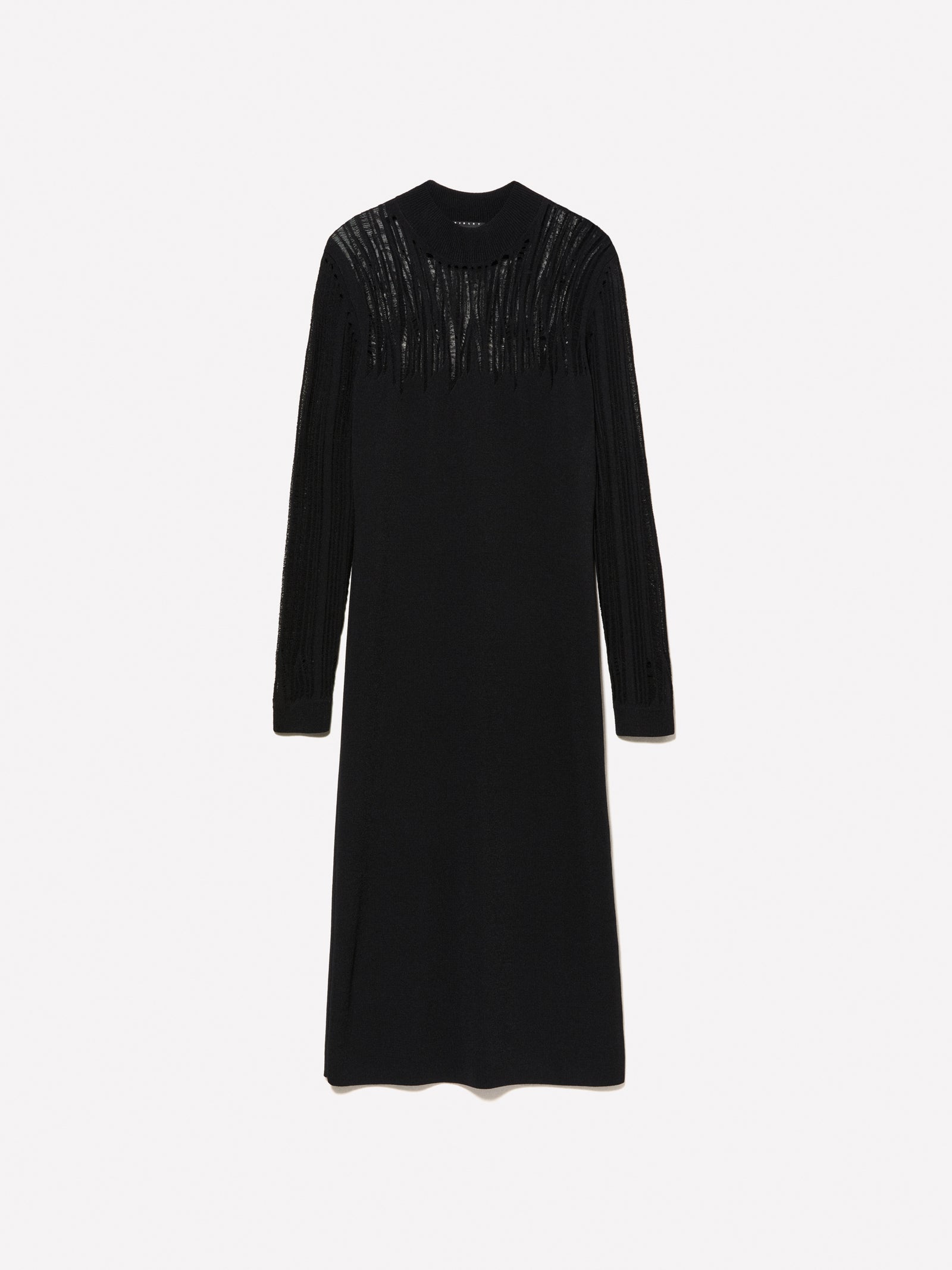 Vestito lungo in maglia da donna nero | Sisley Outlet