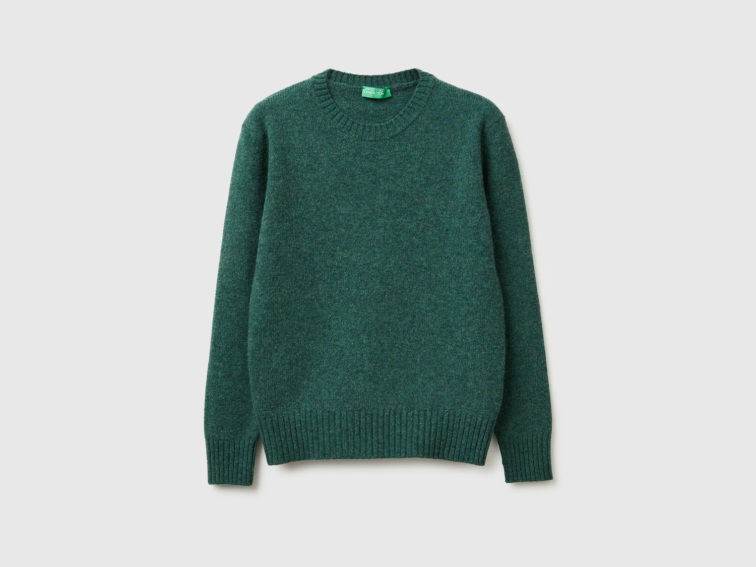 Maglia in pura lana Shetland da donna verde | Benetton Outlet