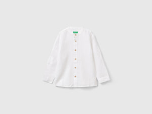 Camicia alla coreana in misto lino