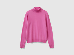 Maglione dolcevita scuro in pura lana Merino