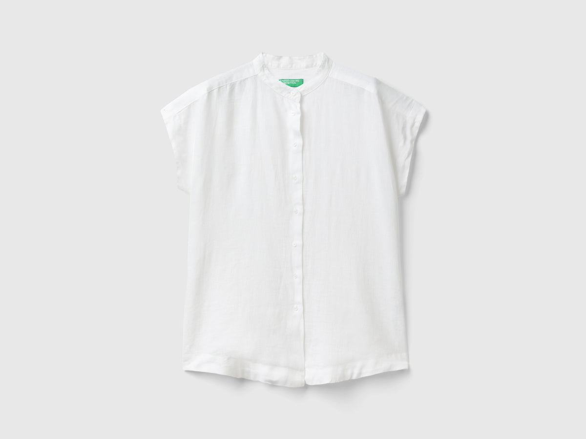 Camicia alla coreana in puro lino