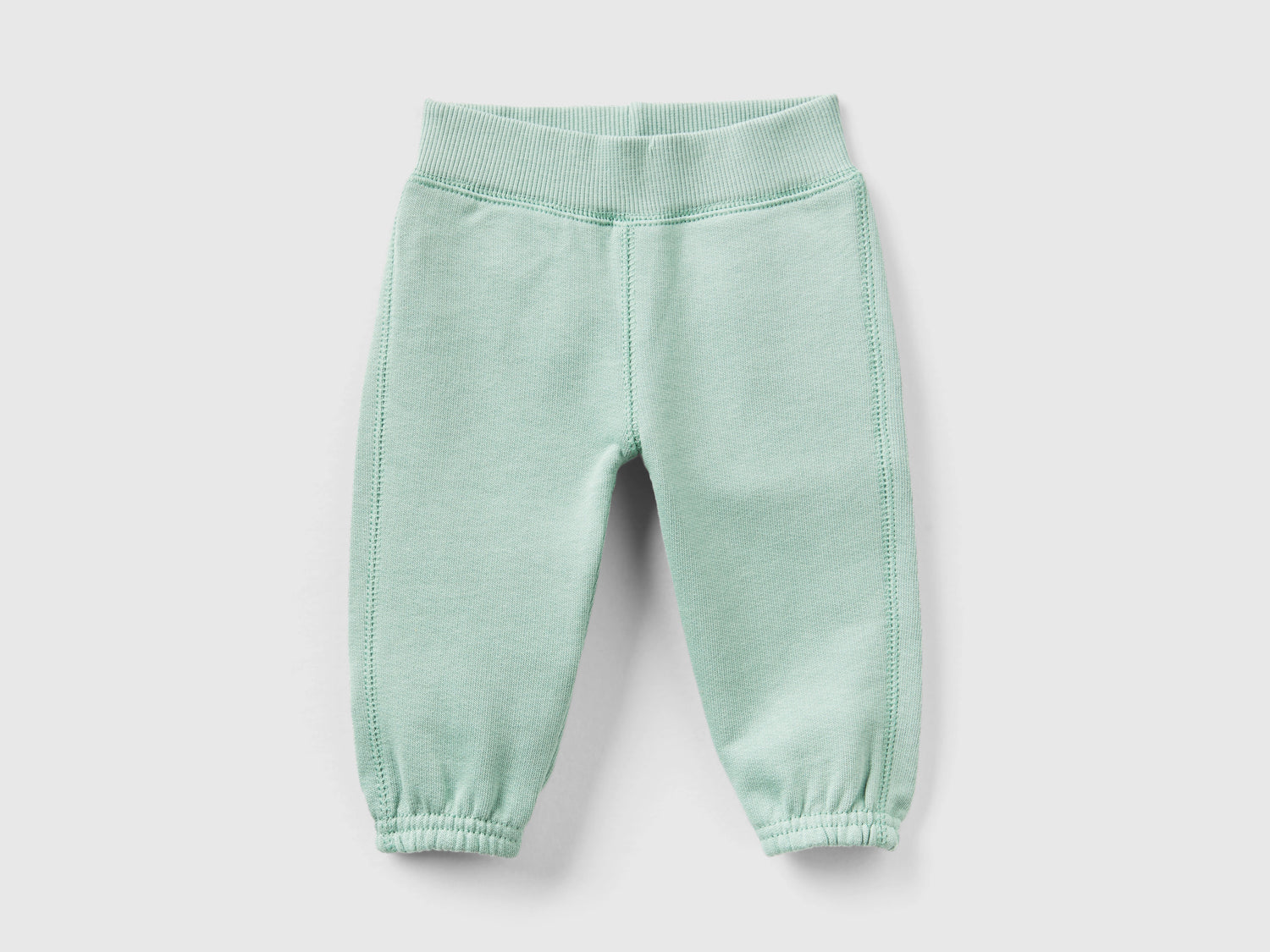 Pantaloni in felpa di cotone bio da neonato azzurro | Benetton Outlet