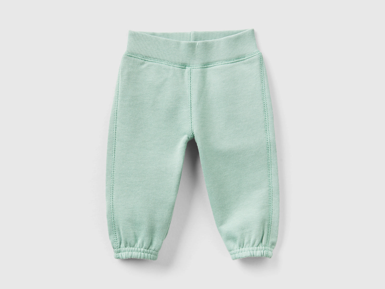 Pantaloni in felpa di cotone bio da neonato azzurro | Benetton Outlet