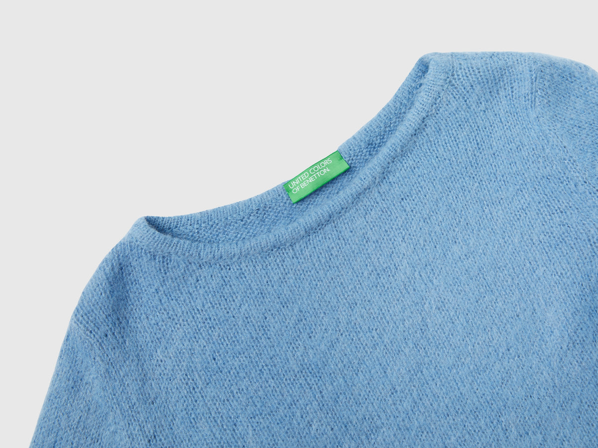 Maglia cropped in misto mohair