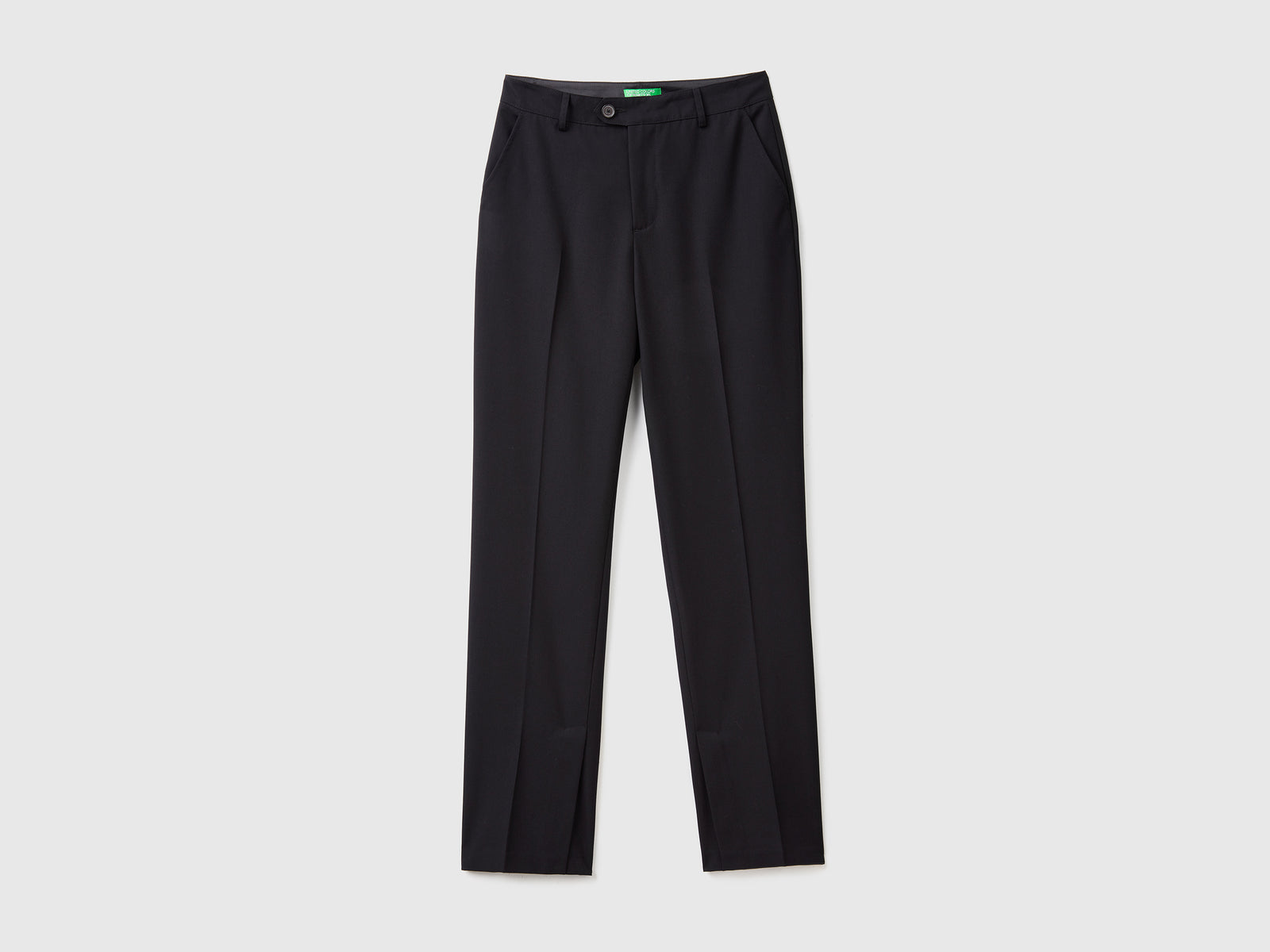 Pantaloni lunghi in misto viscosa da donna nero | Benetton Outlet