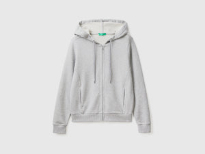Felpa 100% cotone con zip e cappuccio