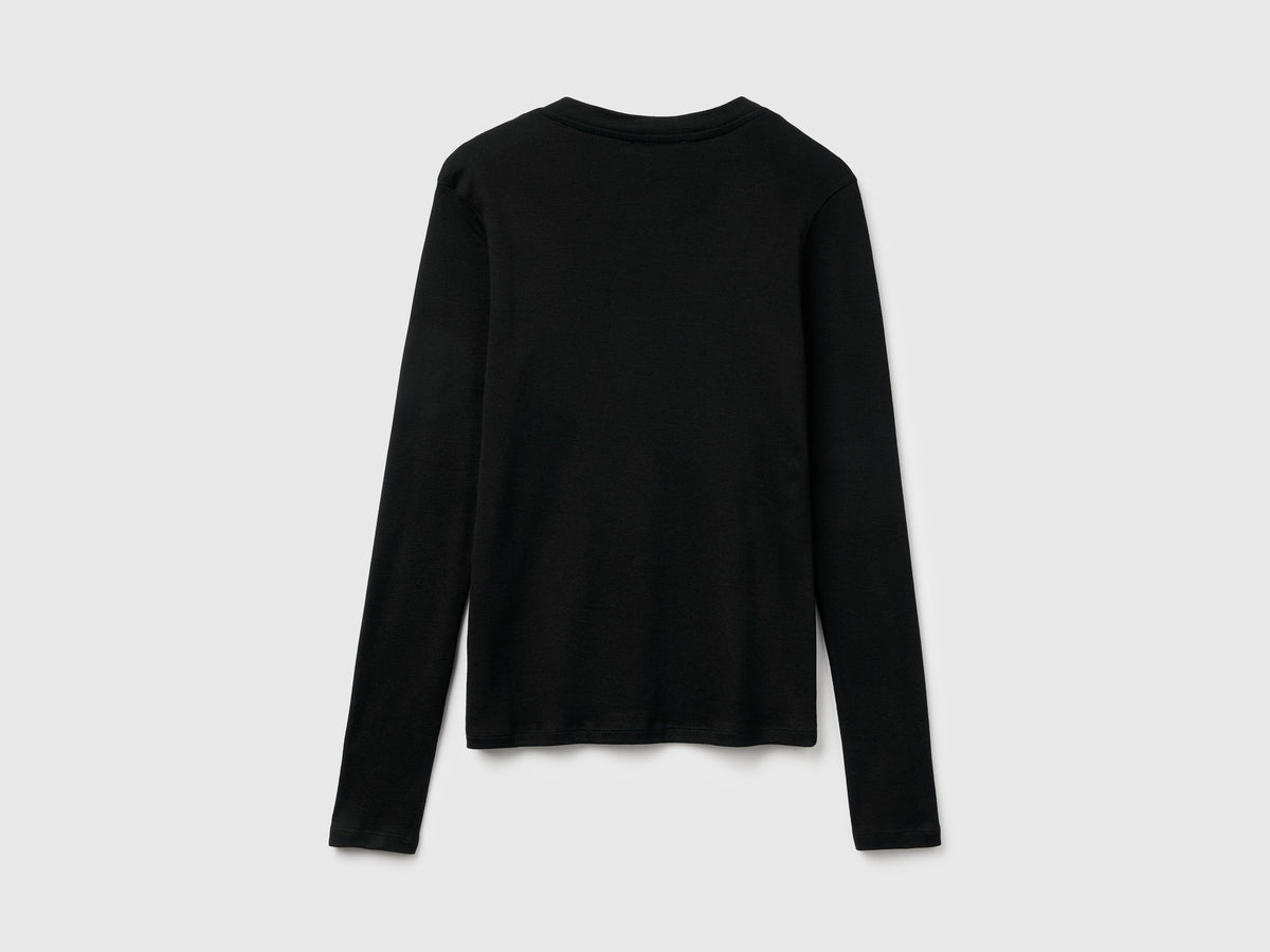 T-shirt manica lunga in puro cotone