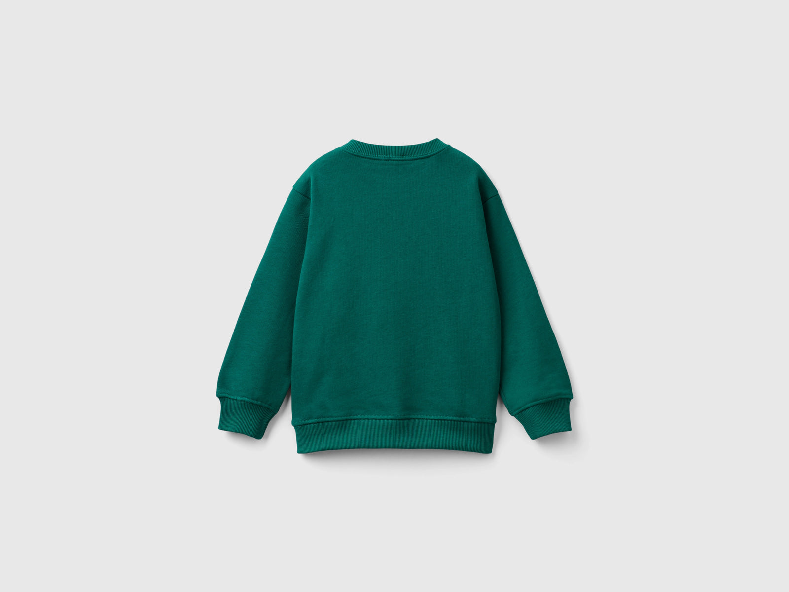 Felpa 100% cotone biologico da bimbo verde scuro 2 | Benetton Outlet