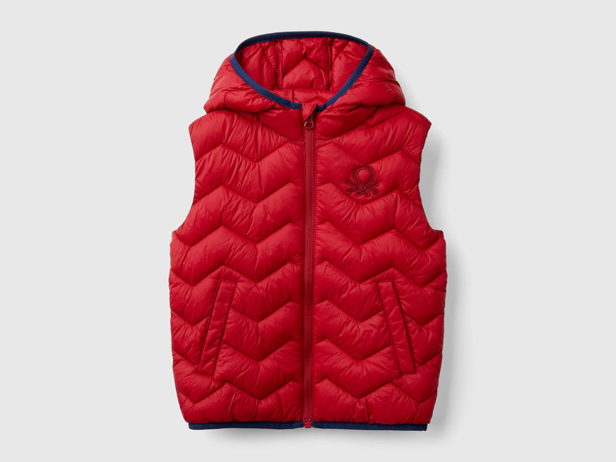 Padded vest with hood