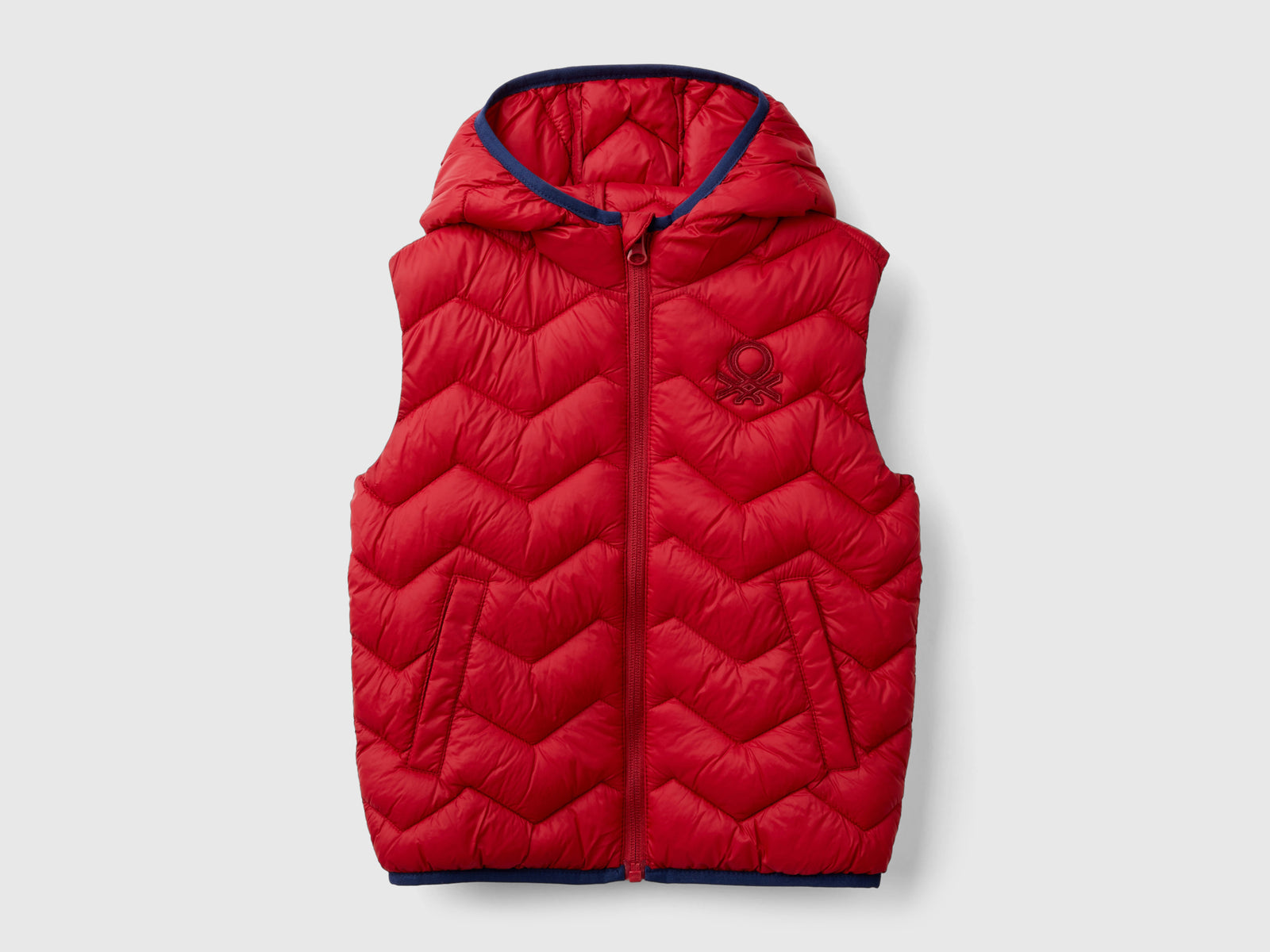 Padded vest with hood da bimbo rosso | Benetton Outlet
