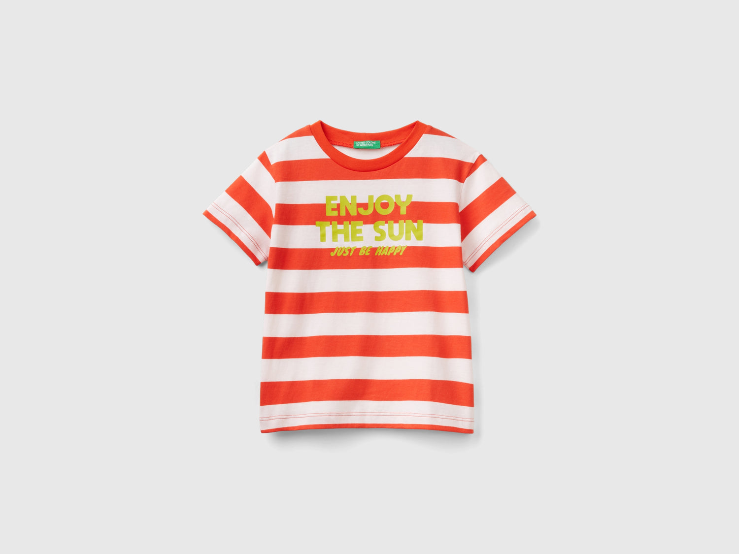 T-shirt a righe 100% cotone da bimbo multi-color | Benetton Outlet