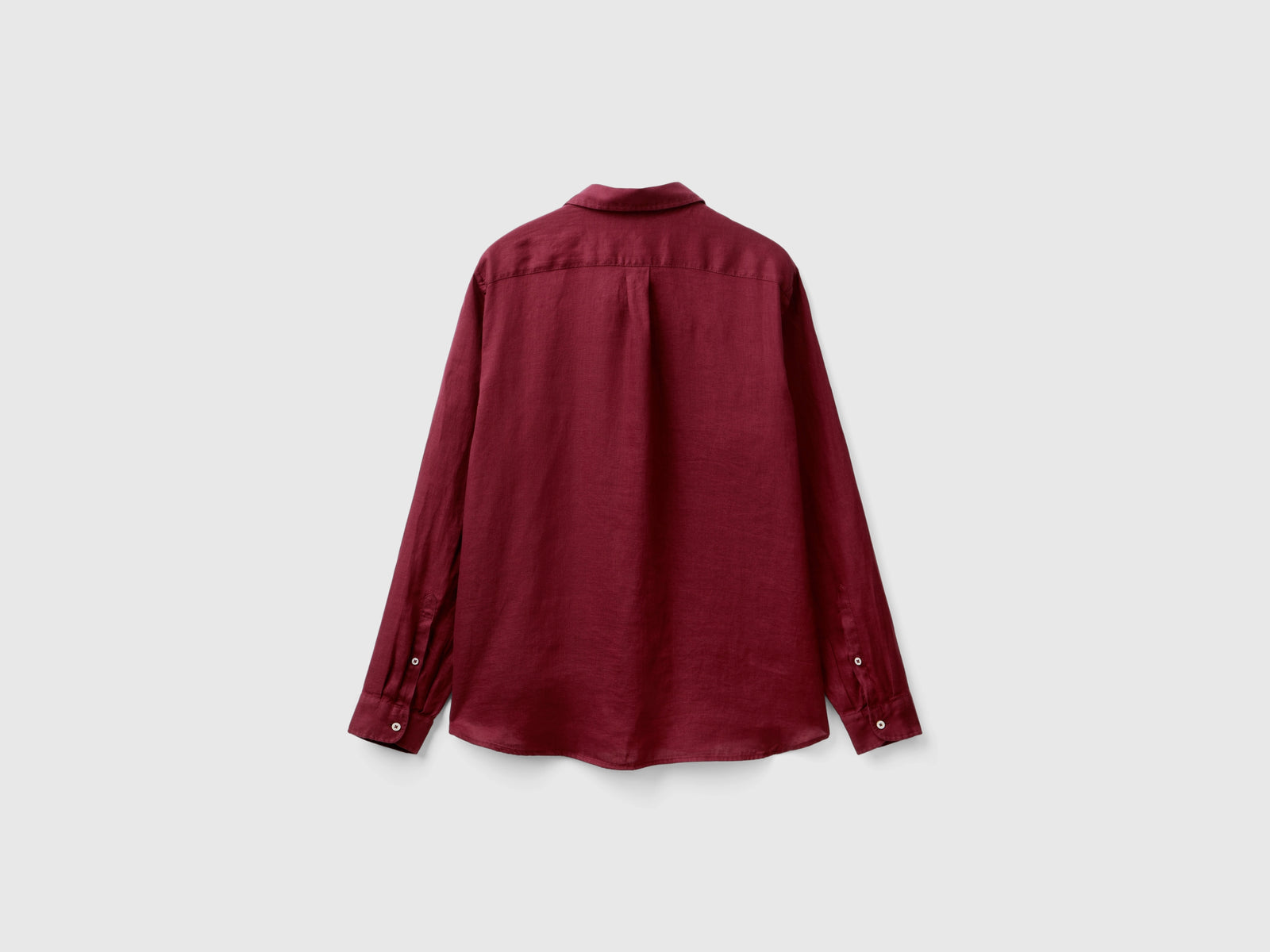 Camicia in puro lino da uomo bordeaux 2 | Benetton Outlet