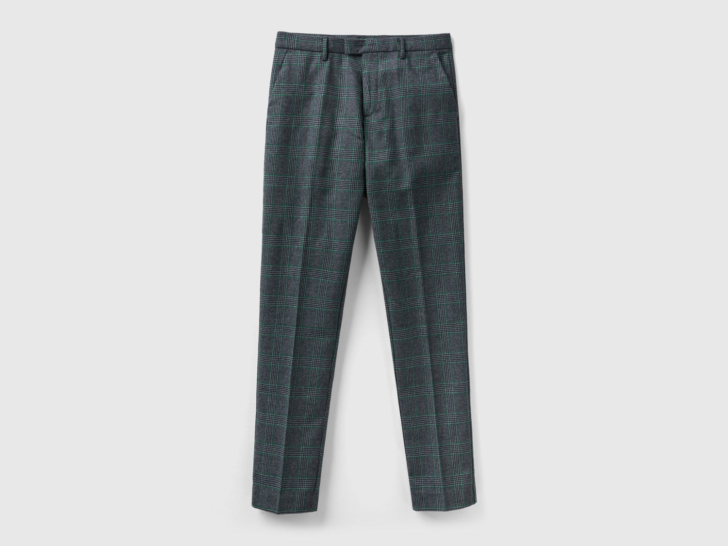 Pantaloni slim fit principe di Galles da uomo grigio | Benetton Outlet