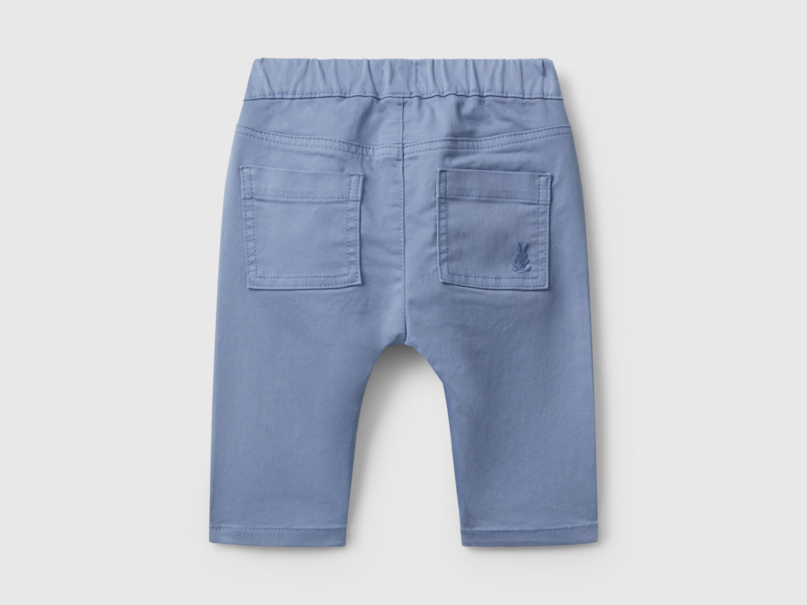 Pantaloni in misto cotone stretch da neonato celeste 2 | Benetton Outlet