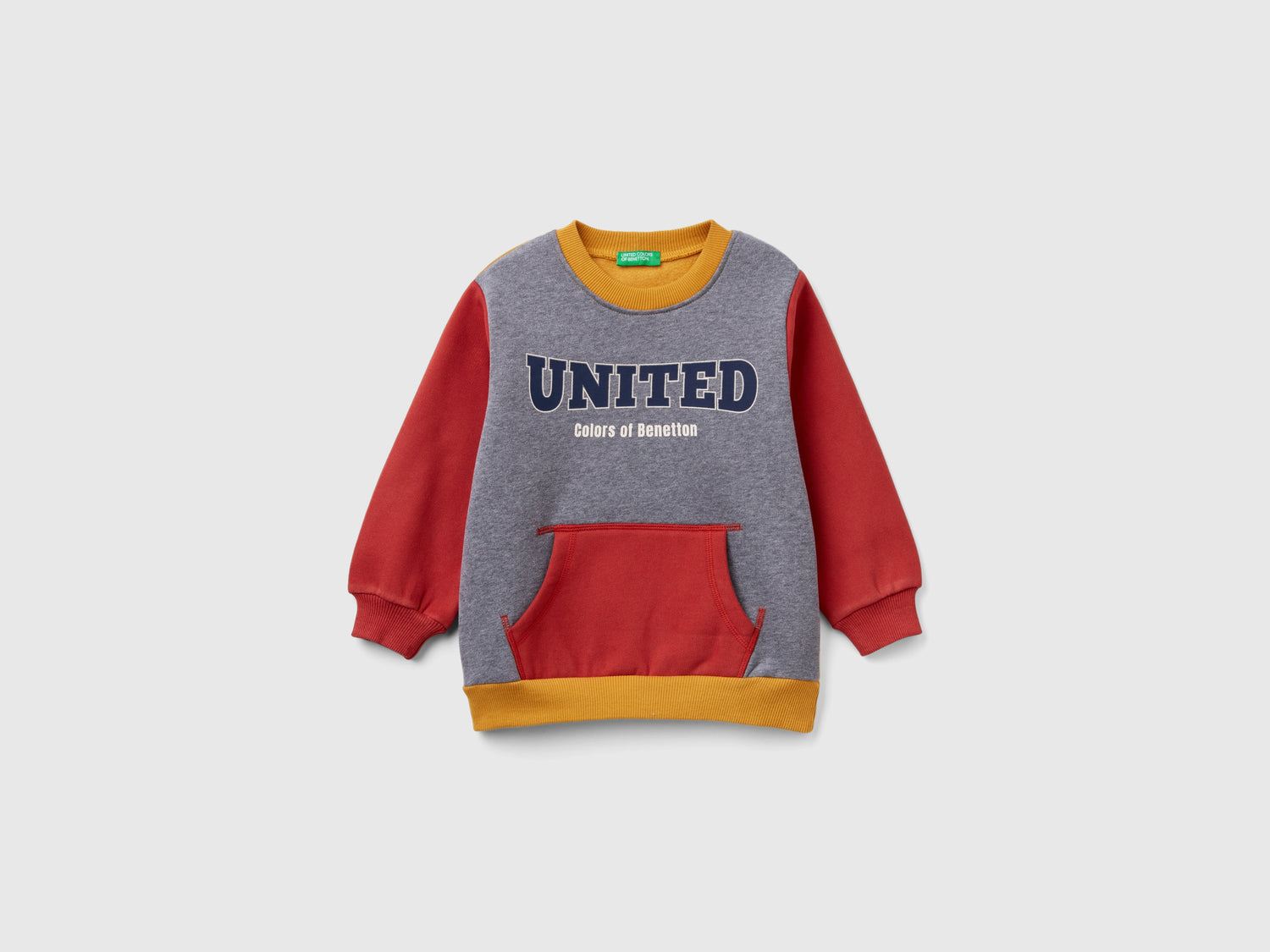 Calda felpa con tasca a marsupio da bimbo multi-color | Benetton Outlet