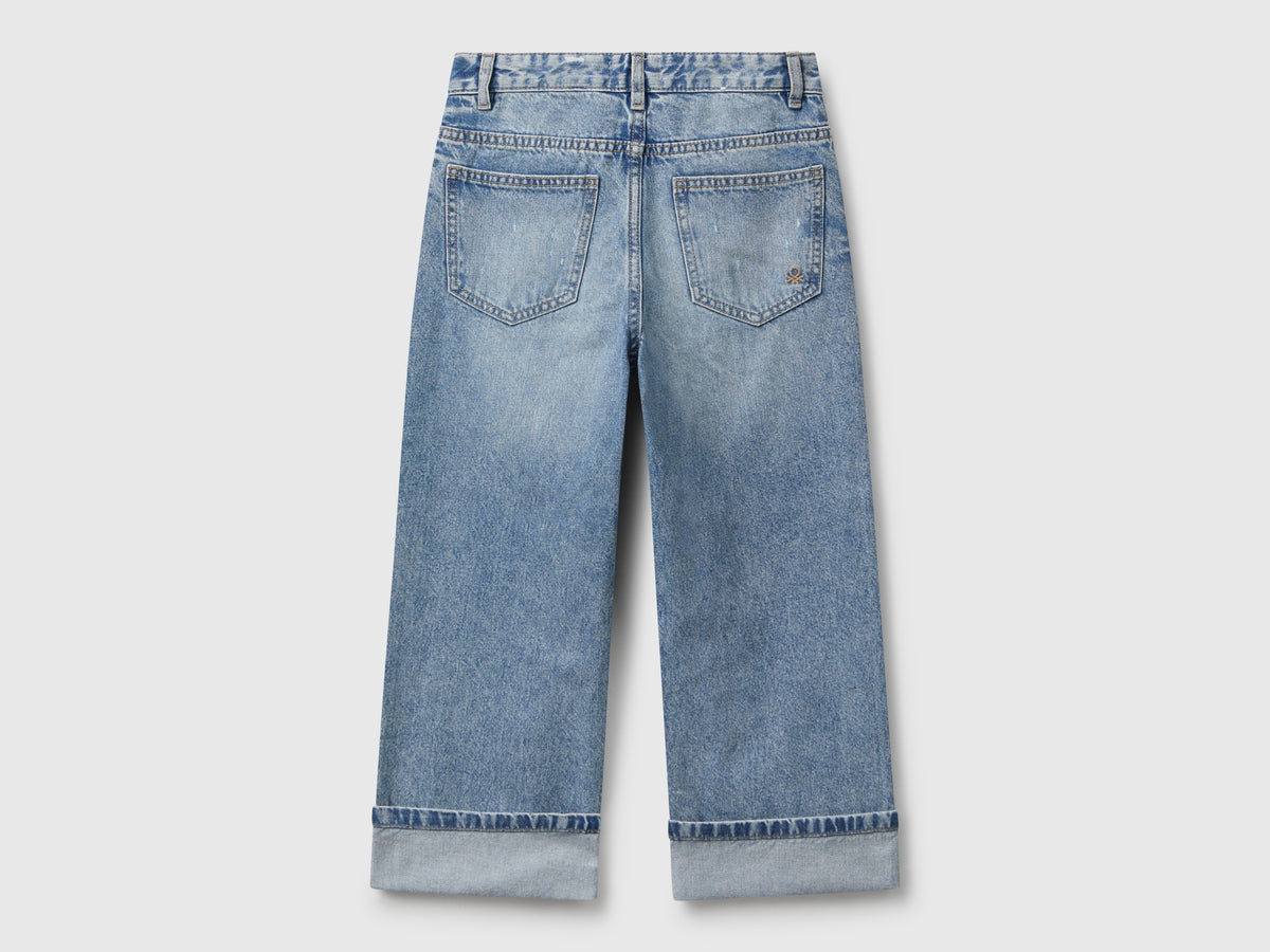 Jeans straight con risvolto
