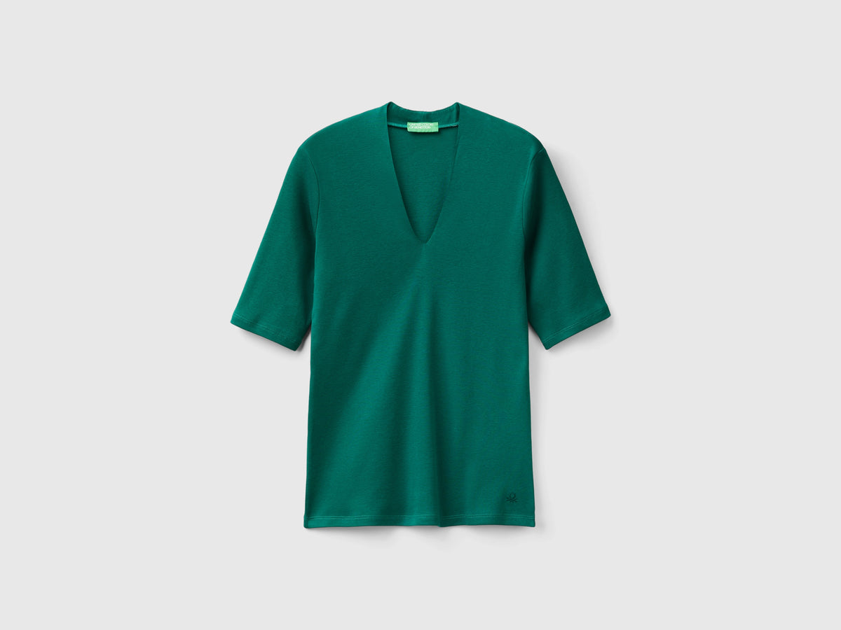 Camiseta slim fit de algodón de fibra larga