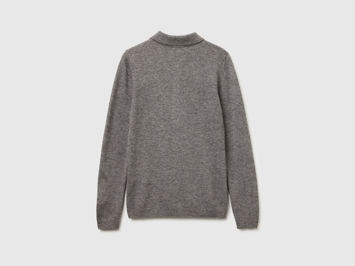 Polo in maglia in misto cashmere
