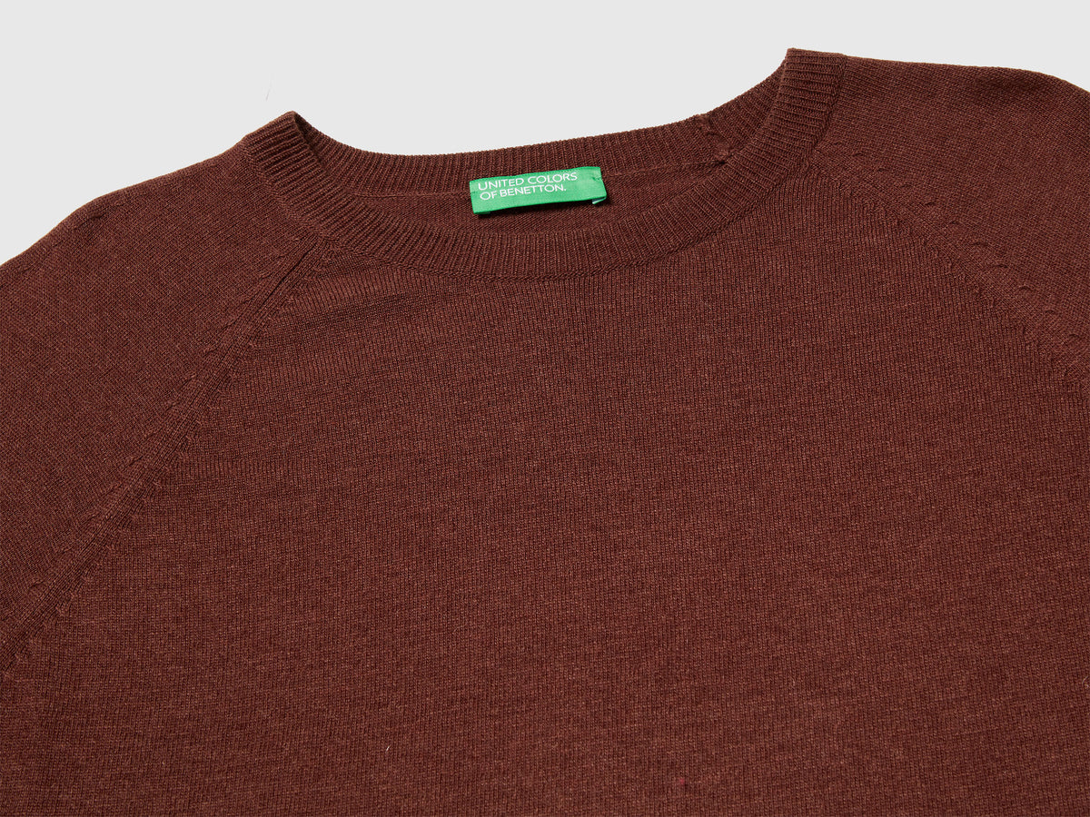 Maglia girocollo in misto lana e cashmere