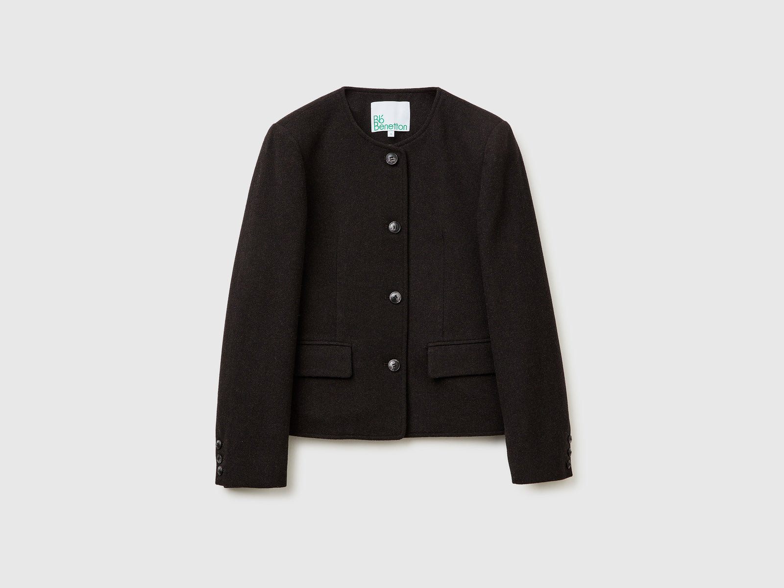 Giacca in misto lana da donna marrone scuro | Benetton Outlet