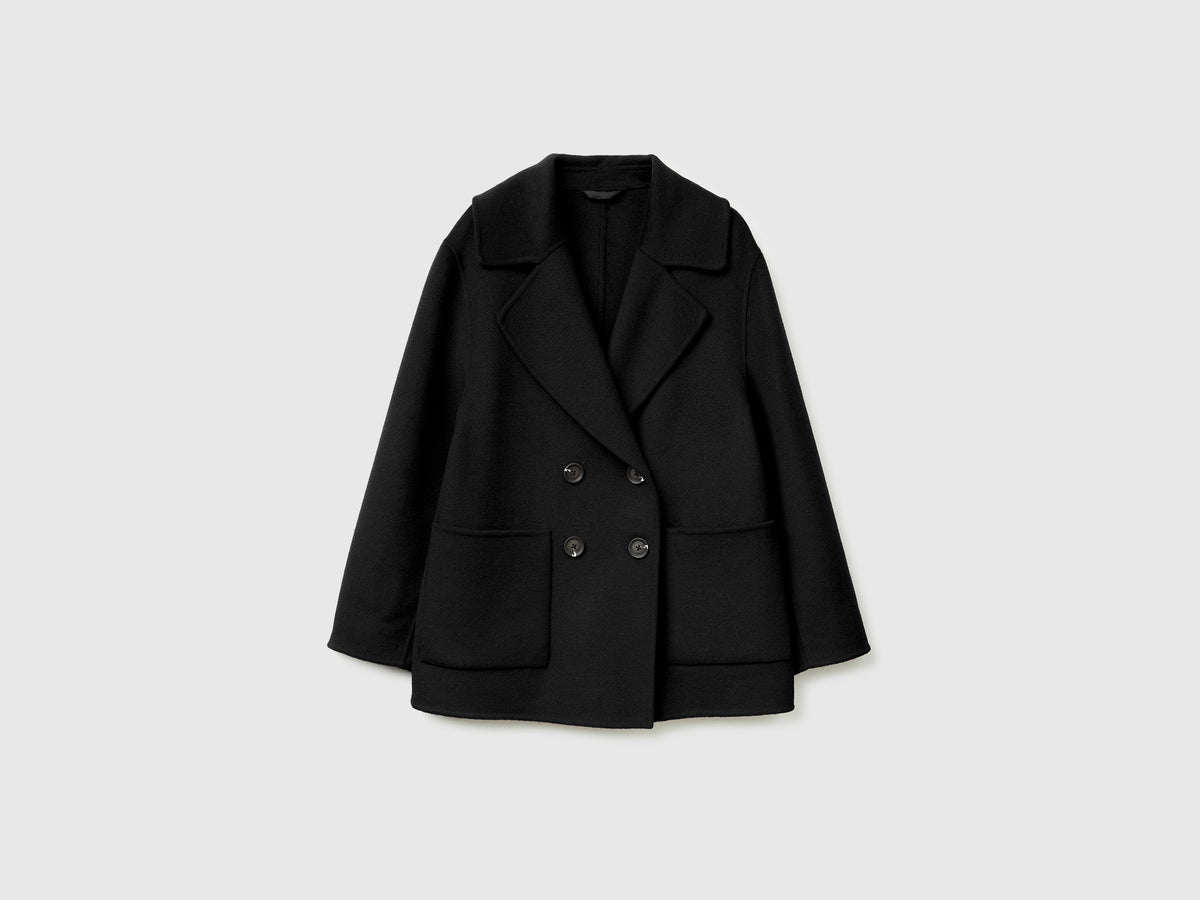 Cappotto doppiopetto in misto lana