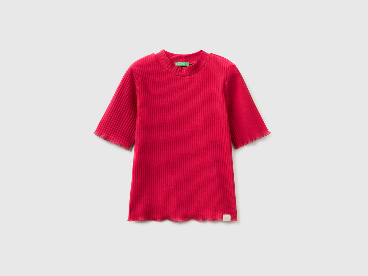 T-shirt lupetto a manica corta