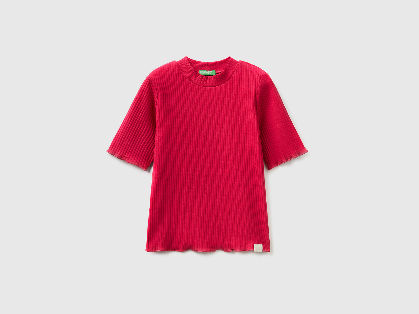 T-shirt lupetto a manica corta da bambina ciclamino | Benetton Outlet