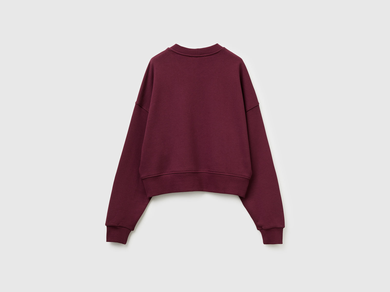 Felpa 100% cotone con stampa logo da donna prugna 2 | Benetton Outlet