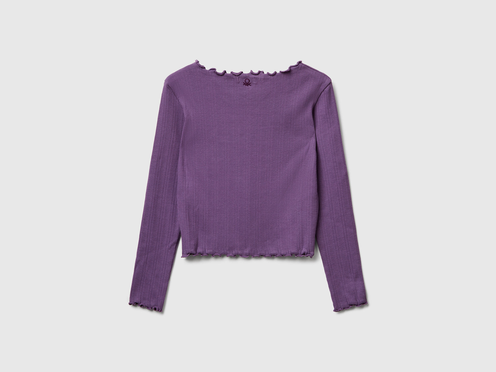 Maglietta con bordi ondulati da bambina viola 2 | Benetton Outlet