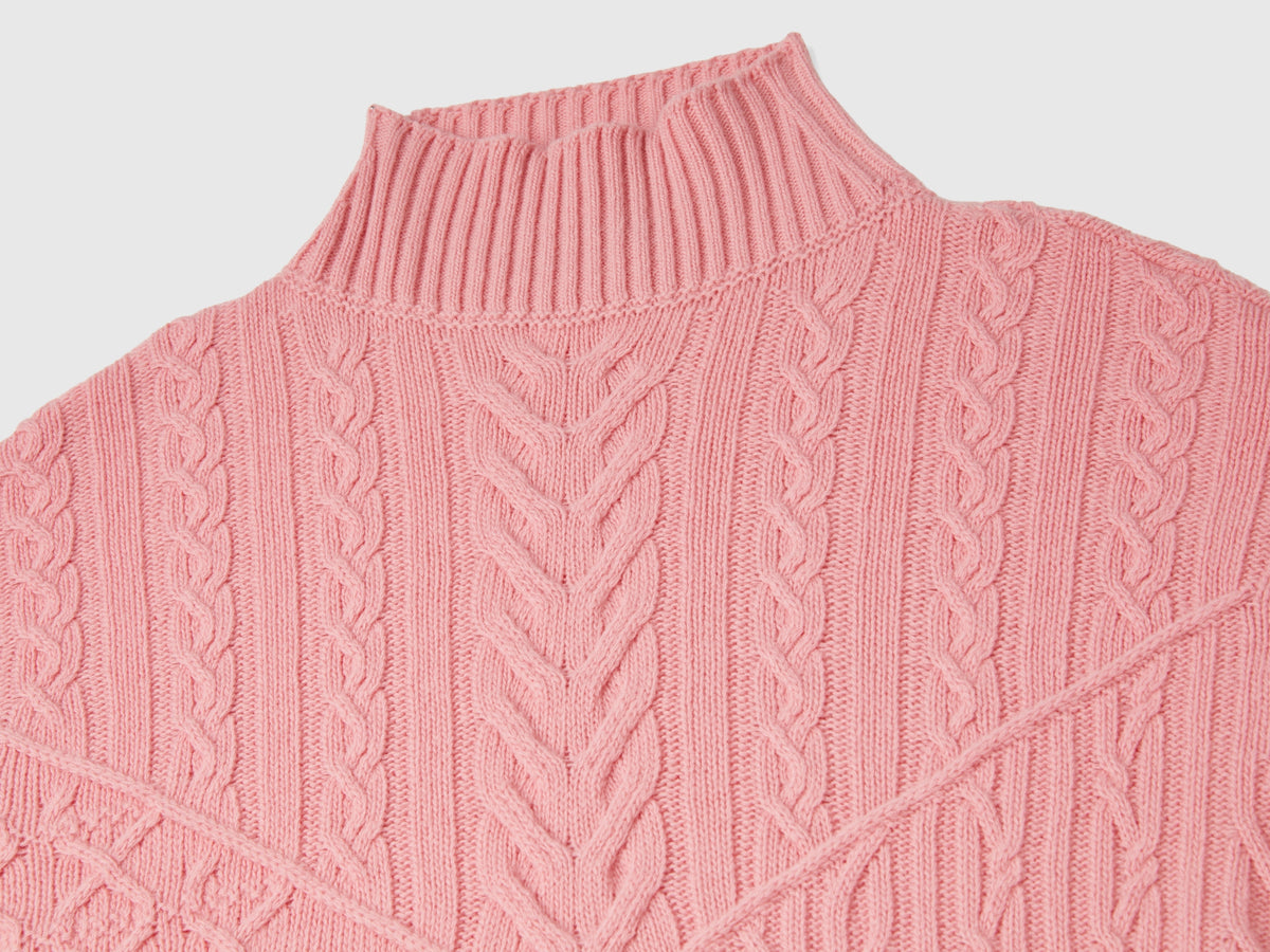 Knitted mock neck sweater