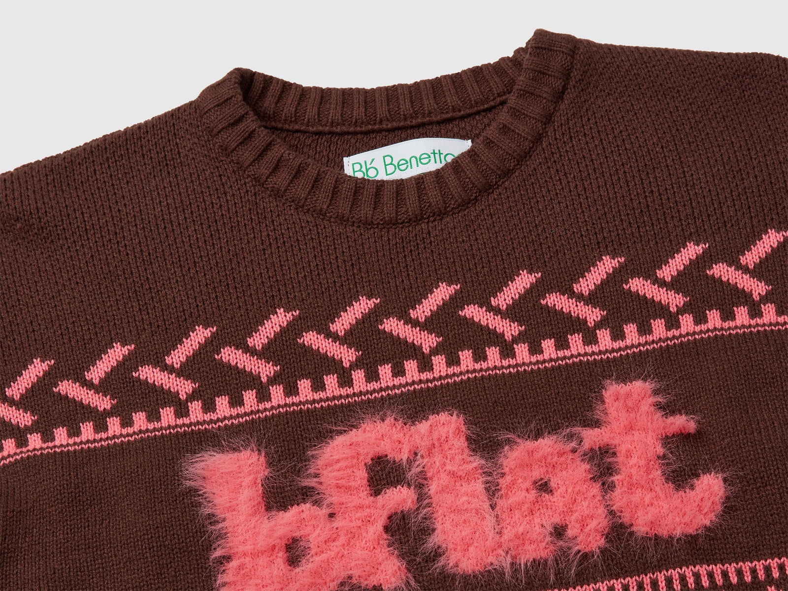 Maglione con intarsi da donna marrone scuro 3 | Benetton Outlet