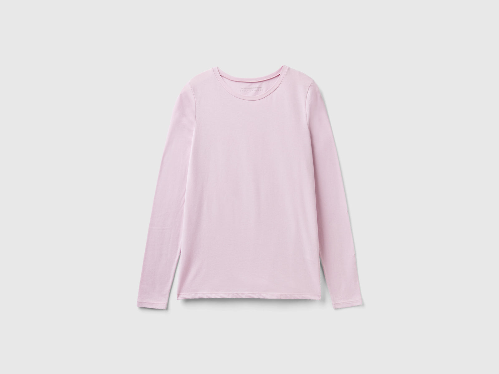 T-shirt manica lunga super stretch da donna rosa tenue | Benetton Outlet