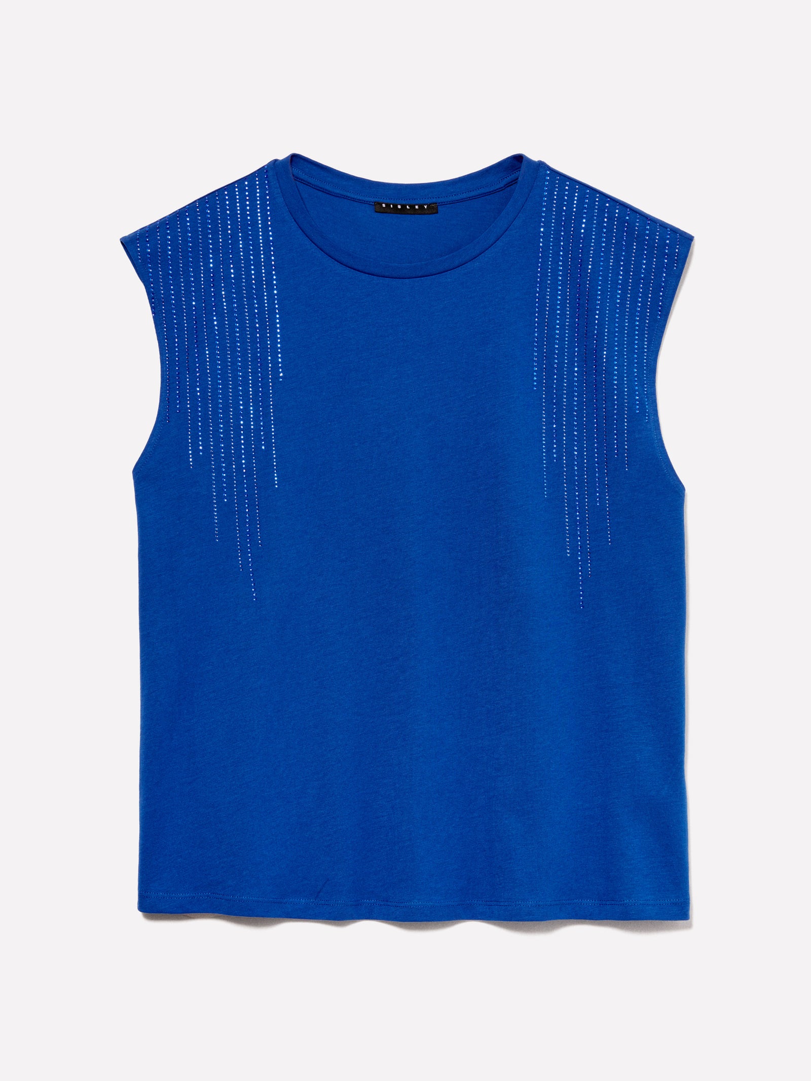 Canotta blu con strass da donna blu scuro | Sisley Outlet