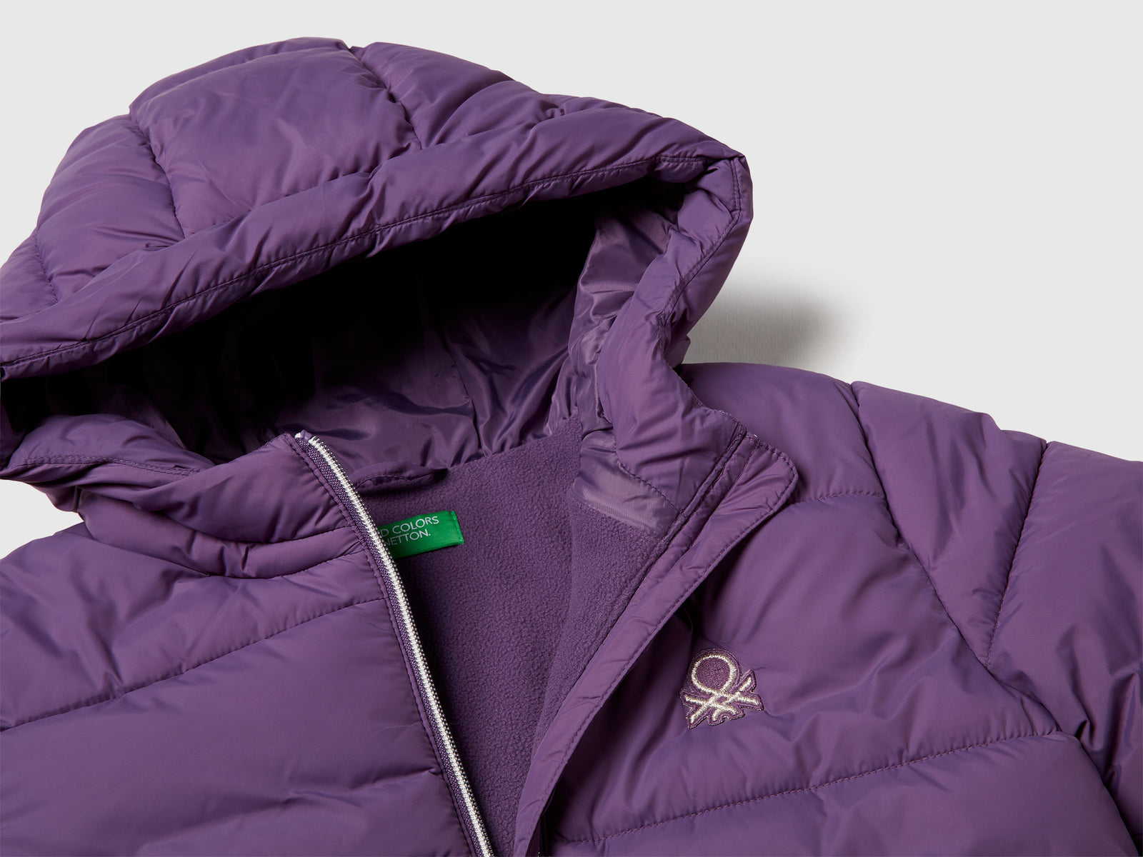Giubbotto in nylon "Rain Defender" da bambina viola 3 | Benetton Outlet
