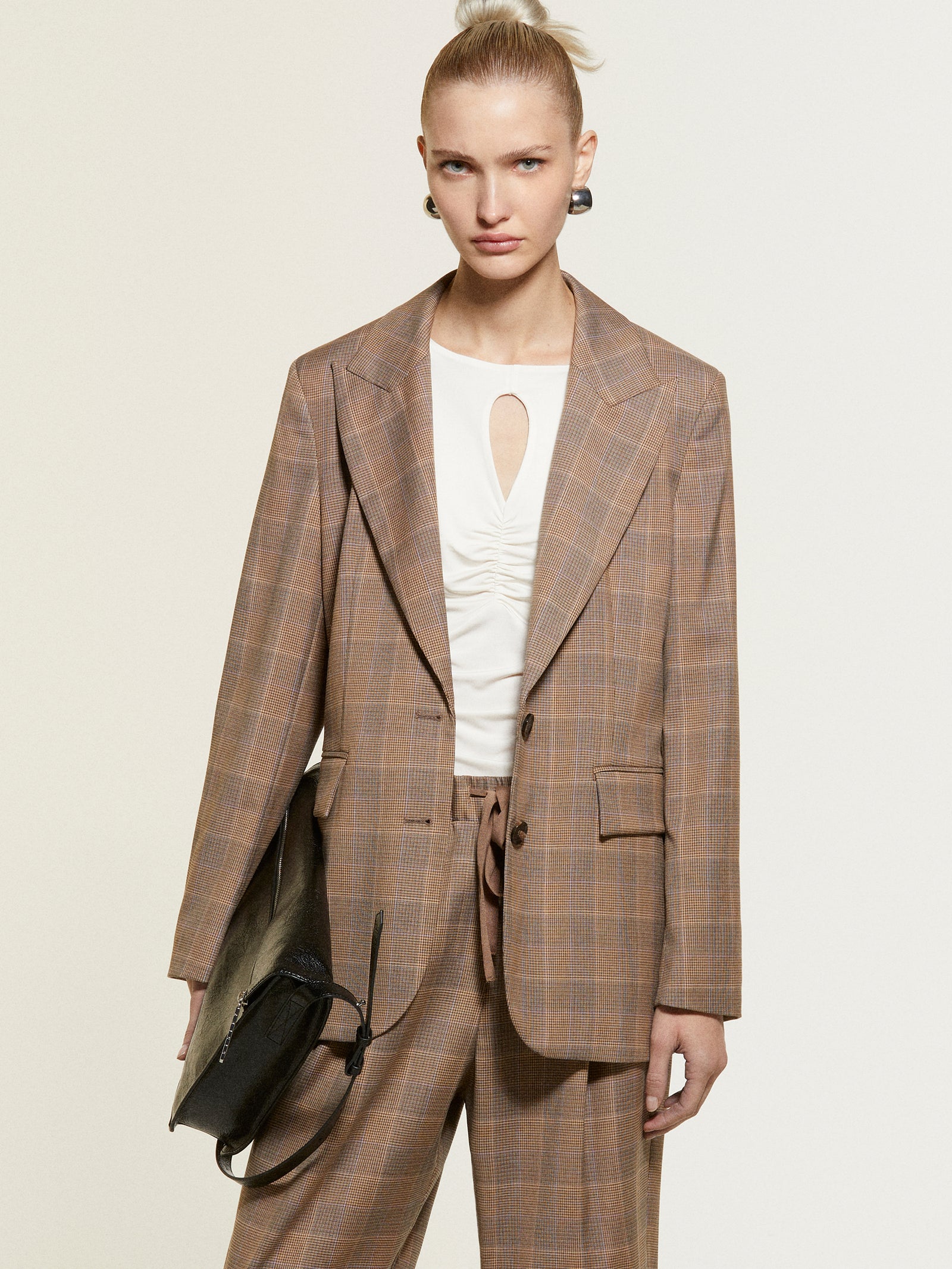 Blazer a quadri da donna beige 4 | Sisley Outlet