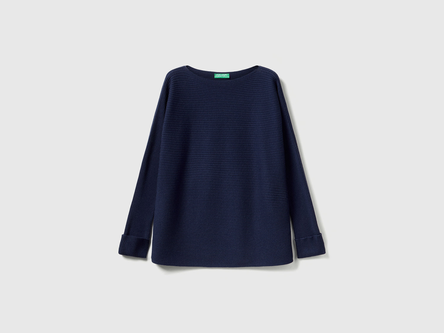 Maglia con scollo a barchetta da donna blu scuro | Benetton Outlet