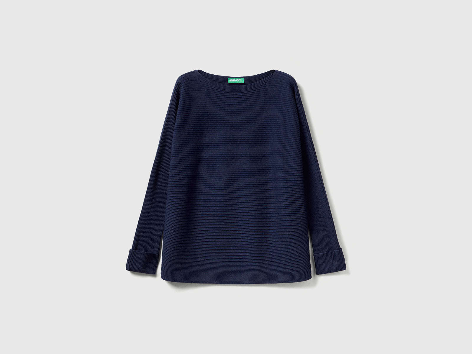 Maglia con scollo a barchetta da donna blu scuro | Benetton Outlet