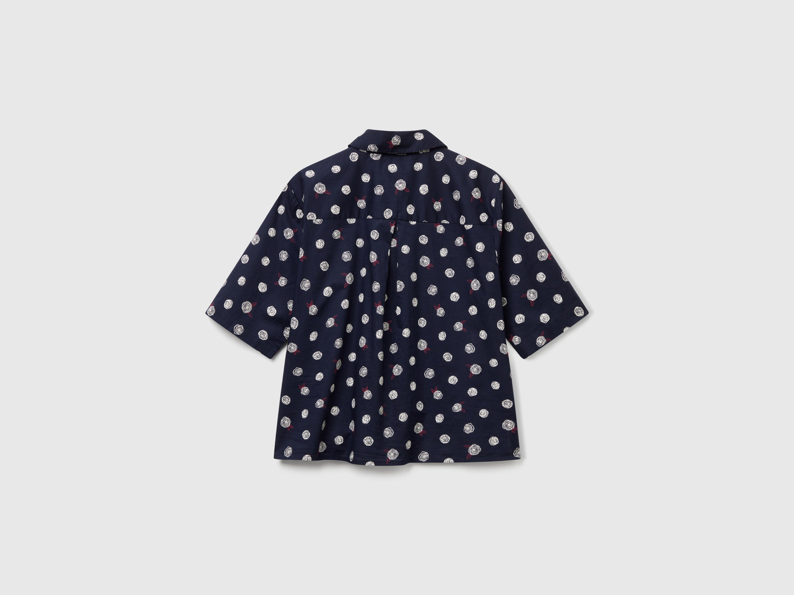 Camicia fantasia a manica corta da donna blu scuro 2 | Benetton Outlet