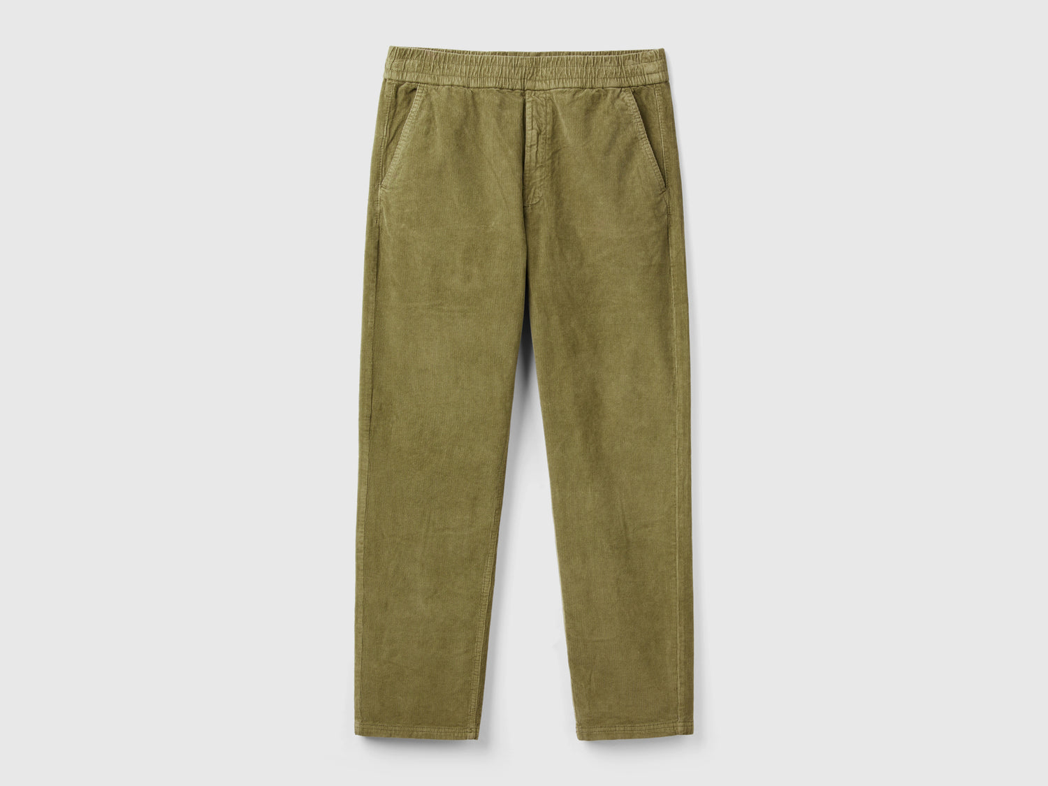 Joggers in velluto con coulisse da uomo verde militare | Benetton Outlet